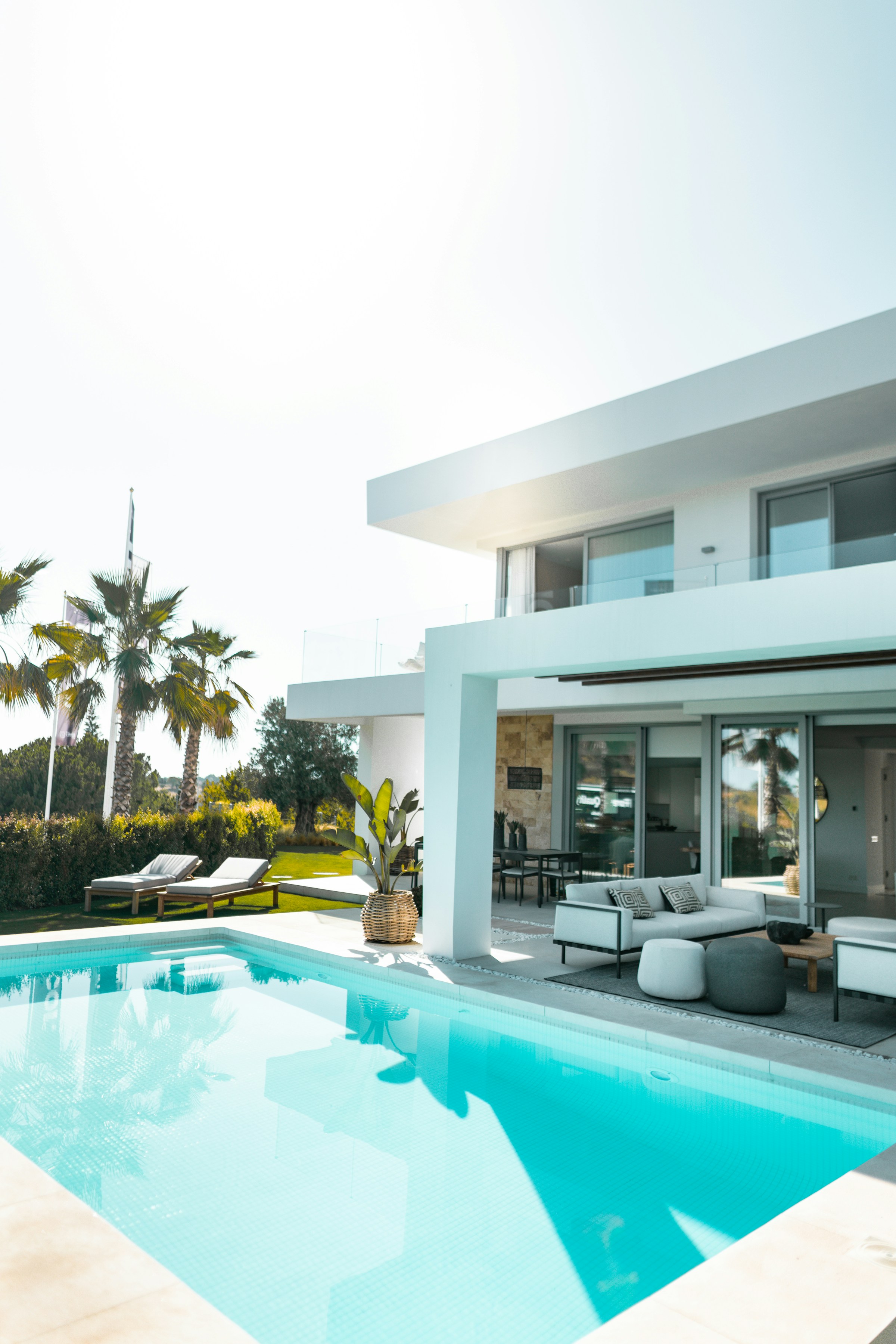 Luxury estate at twilight